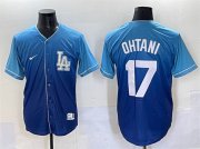 Cheap Men's Los Angeles Dodgers #17 Shohei Ohtani Blue Stitched Baseball Jersey