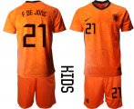 Wholesale Cheap 2021 European Cup Netherlands home Youth 21 soccer jerseys