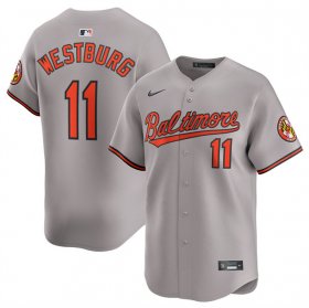 Men\'s Baltimore Orioles #11 Jordan Westburg Gray 2025 Limited Cool Base Stitched Baseball Jersey