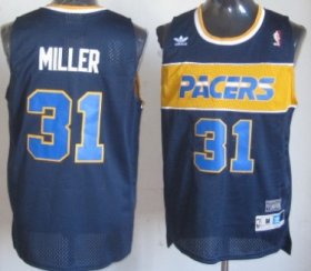 Wholesale Cheap Indiana Pacers #31 Reggie Miller Hardwood Classic Navy Blue Swingman Throwback Jersey