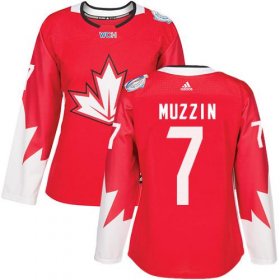 Wholesale Cheap Team Canada #7 Jake Muzzin Red 2016 World Cup Women\'s Stitched NHL Jersey
