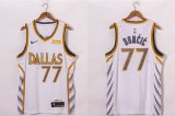 Wholesale Cheap Men's Dallas Mavericks #77 Luka Doncic White 2021 Nike City Edition Swingman Jersey With NEW Sponsor Logo