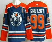 Cheap Men's Edmonton Oilers #99 Wayne Gretzky Blue Authentic Jersey