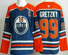 Cheap Men\'s Edmonton Oilers #99 Wayne Gretzky Blue Authentic Jersey
