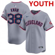 Youth Cleveland Guardians #38 Steven Kwan Gray 2025 Alternate Limited Stitched Baseball Jersey Cheap