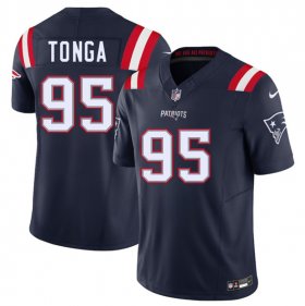 Men\'s New England Patriots #95 Khyiris Tonga Navy 2025 F.U.S.E. Vapor Limited Football Stitched Jersey Cheap
