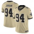 Cheap Men's New Orleans Saints #94 Cameron Jordan Gold 2025 F.U.S.E. Alternate Vapor Limited Football Stitched Jersey