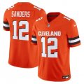 Men's Cleveland Browns #12 Shedeur Sanders Orange 2025 Draft F.U.S.E. Vapor Limited Stitched Football Jersey Cheap