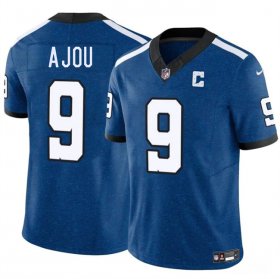 Men\'s Indianapolis Colts #9 Ajou Ajou Blue 2025 F.U.S.E. Throwback Vapor Limited Football Stitched Jersey Cheap