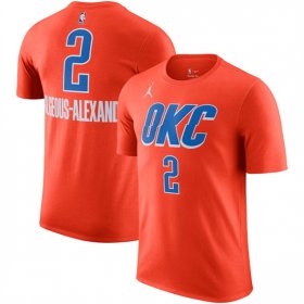 Men\'s Oklahoma City Thunder #2 Shai Gilgeous-Alexander Orange Statement Edition Name & Number T-Shirt Cheap