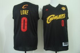Wholesale Cheap Men\'s Cleveland Cavaliers #0 Kevin Love 2017 The NBA Finals Patch Black With Red Fashion Jersey