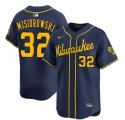 Cheap Men's Milwaukee Brewers #32 Jacob Misiorowski Navy Alternate Limited Stitched Baseball Jersey