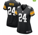 Women's Pittsburgh Steelers #24 Joey Porter Jr. Black Stitched Game Jersey Cheap Wholesale