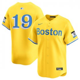 Men\'s Boston Red Sox #19 Roman Anthony Gold City Connect Stitched Baseball Jersey