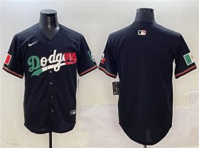 Cheap Men\'s Los Angeles Dodgers Blank Black Mexico Flag Limited Stitched Baseball Jersey