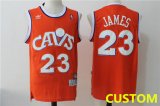 Men's Cleveland Cavaliers Custom Orange Hardwood Classics Swingman Jersey Cheap