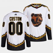 Cheap Men's Boston Bruins Custom White 2022 Reverse Retro Stitched Jersey
