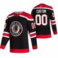 Cheap Chicago Blackhawks Custom Black Men's Adidas 2020-21 Reverse Retro Alternate NHL Jersey