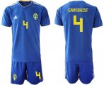 Wholesale Cheap Sweden #4 Granqvist Away Soccer Country Jersey