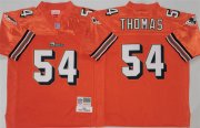 Men's Miami Dolphins #54 Zach Thomas Orange Throwback Stitched Football Jersey
