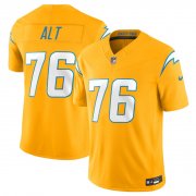 Cheap Men's Los Angeles Chargers #76 Joe Alt Gold 2025 F.U.S.E. Alternate Vapor Limited Football Stitched Jersey