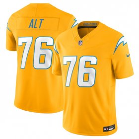 Cheap Men\'s Los Angeles Chargers #76 Joe Alt Gold 2025 F.U.S.E. Alternate Vapor Limited Football Stitched Jersey