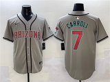 Cheap Men's Arizona Diamondbacks #7 Corbin Carroll Gray Limited Stitched Baseball Jersey