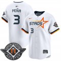 Men's Houston Astros #3 Jeremy Pena White 2025 City Connect Limited Stitched Baseball Jersey Cheap