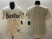 Men's Boston Red Sox Blank Cream Gothic Vapor Limited Stitched Baseball Jersey Cheap