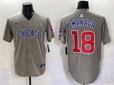 Cheap Men's Chicago Cubs #18 Shota Imanaga Gray Limited Stitched Baseball Jersey