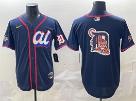Cheap Men\'s American League Detroit Tigers Team Big Logo Navy 2025 All-Star Edition Limited Stitched Baseball Jersey