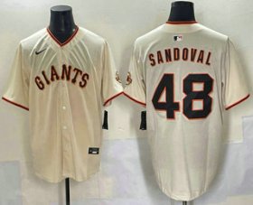 Men\'s San Francisco Giants #48 Pablo Sandoval Cream Limited Stitched Jersey