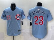 Men's Chicago Cubs #23 Ryne Sandberg Blue 'Ryne Sandberg Tribute' Vapor Limited V2 Stitched Baseball Jersey Cheap Wholesale
