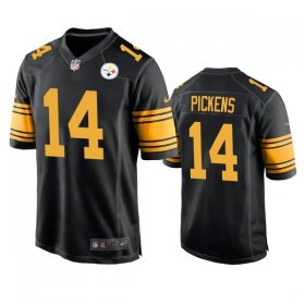 Men\'s Pittsburgh Steelers #14 George Pickens Black Color Rush Stitched Jersey