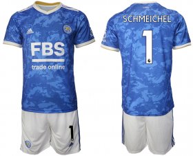 Wholesale Cheap Men 2021-2022 Club Leicester City home blue 1 Adidas Soccer Jersey