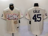 Cheap Men's New York Yankees #45 Gerrit Cole Cream Limited Stitched Baseball Jerseys