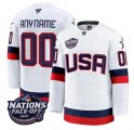 Cheap Men's USA Active Player Custom White 2025 4 Nations Face-Off Stitched Jersey