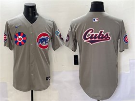 Cheap Men\'s Chicago Cubs Team Big Logo Gray 2025 Tokyo Series Limited Stitched Baseball Jersey