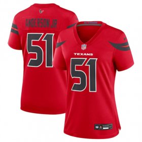 Cheap Women\'s Houston Texans #51 Will Anderson Jr. Red 2024 Alternate Stitched Jersey