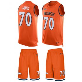Wholesale Cheap Nike Broncos #70 Ja\'Wuan James Orange Team Color Men\'s Stitched NFL Limited Tank Top Suit Jersey