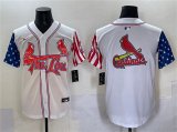 Cheap Men's St. Louis Cardinals Team Big Logo White Independence Day Vapor Premier Limited Stitched Baseball Jerseys