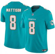 Men's Miami Dolphins #8 Alexander Mattison Aqua 2025 F.U.S.E. Vapor Limited Football Stitched Jersey Cheap Wholesale