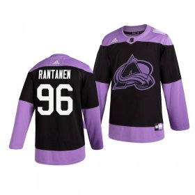 Wholesale Cheap Colorado Avalanche #96 Mikko Rantanen Adidas Men\'s Hockey Fights Cancer Practice NHL Jersey Black