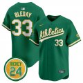 Men's Oakland Athletics #33 JJ Bleday Green 2024 Limited With Rickey Henderson Patch Stitched Jersey Cheap