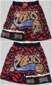 Cheap Men's Philadelphia 76ers Black Red Shorts (Run Small)