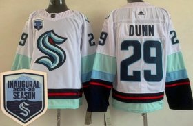Wholesale Cheap Men\'s Seattle Kraken #29 Vince Dunn White 2021-22 Season Inaugural Authentic Jersey