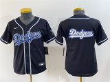 Cheap Youth Los Angeles Dodgers Team Big Logo Black Stitched Baseball Jerseys