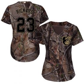 Wholesale Cheap Orioles #23 Joey Rickard Camo Realtree Collection Cool Base Women\'s Stitched MLB Jersey