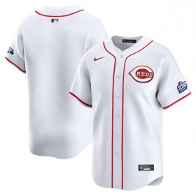 Cheap Men\'s Cincinnati Reds Blank White 2025 Speedway Classic Home Limited Stitched Baseball Jersey