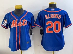 Women\'s New York Mets #20 Pete Alonso Royal 2025 Spring Training Cool Base Stitched Baseball Jersey(Run Small) Cheap